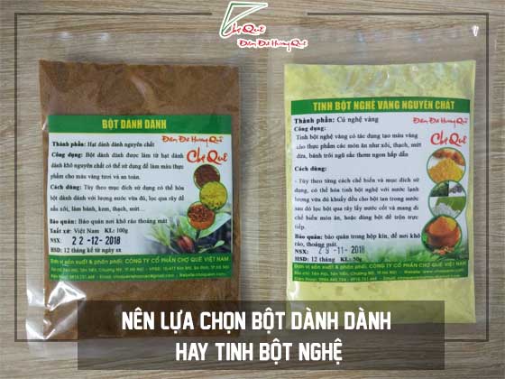 bột dành dành hay tinh bột nghệ nên dùng loại nào